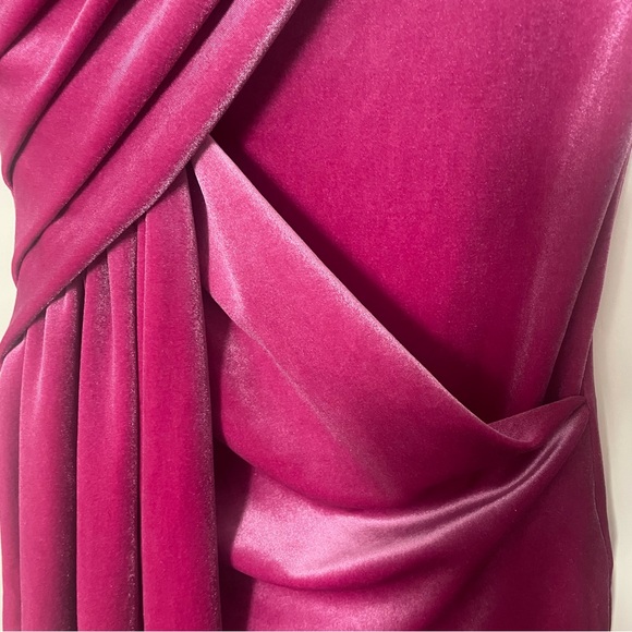 Michael Costello x REVOLVE Velvet Ruched Pink/Berry Dress XXS NWT - Picture 7 of 8